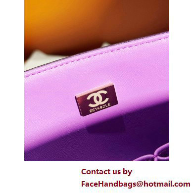 Chanel Gradient Lambskin  &  Gold-Tone Metal Classic Flap 11.12 Handbag A01112 Light Purple 2025